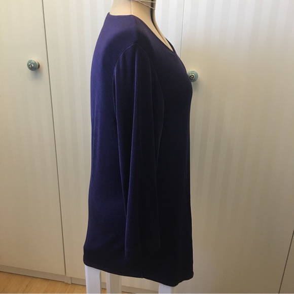 Chico’s Travellers purple asymmetrical long sleeve tee never wrinkle Size XL - Picture 3 of 5